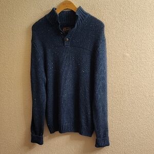 NEW Lucky Brand Men's Blue Turtleneck Or Vneck Textured Knit Sweater B42 X